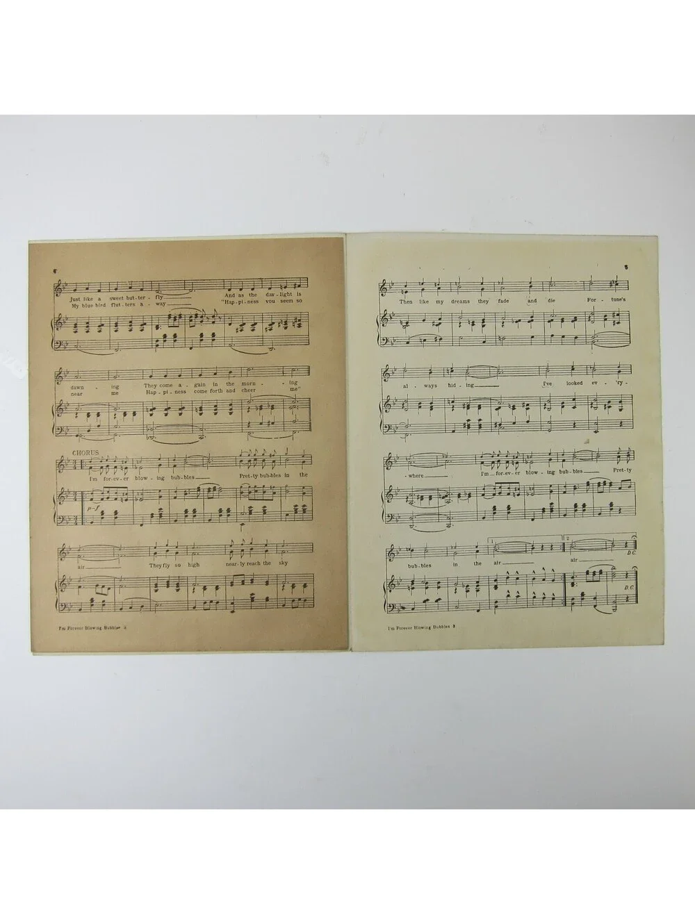 Sheet Music I'm Forever Blowing Bubbles Kenbrovin & Kellette Antique 1919